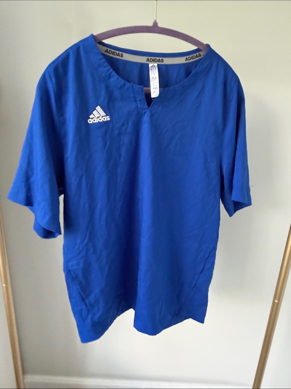 adidas Royal Blue Men's Short Sleeve Athletic Shirt